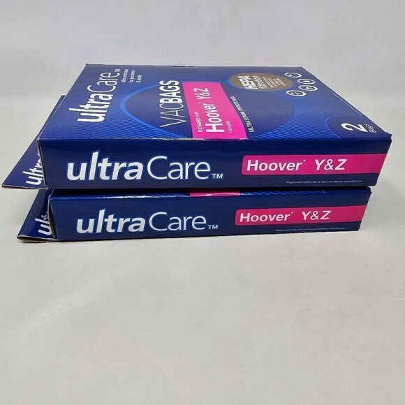 4 ULTRA CARE VACBAGS FOR HOOVER VACUUM Y & Z UPRIGHTS HEPA FILTRATION NEW - Picture 3 of 3